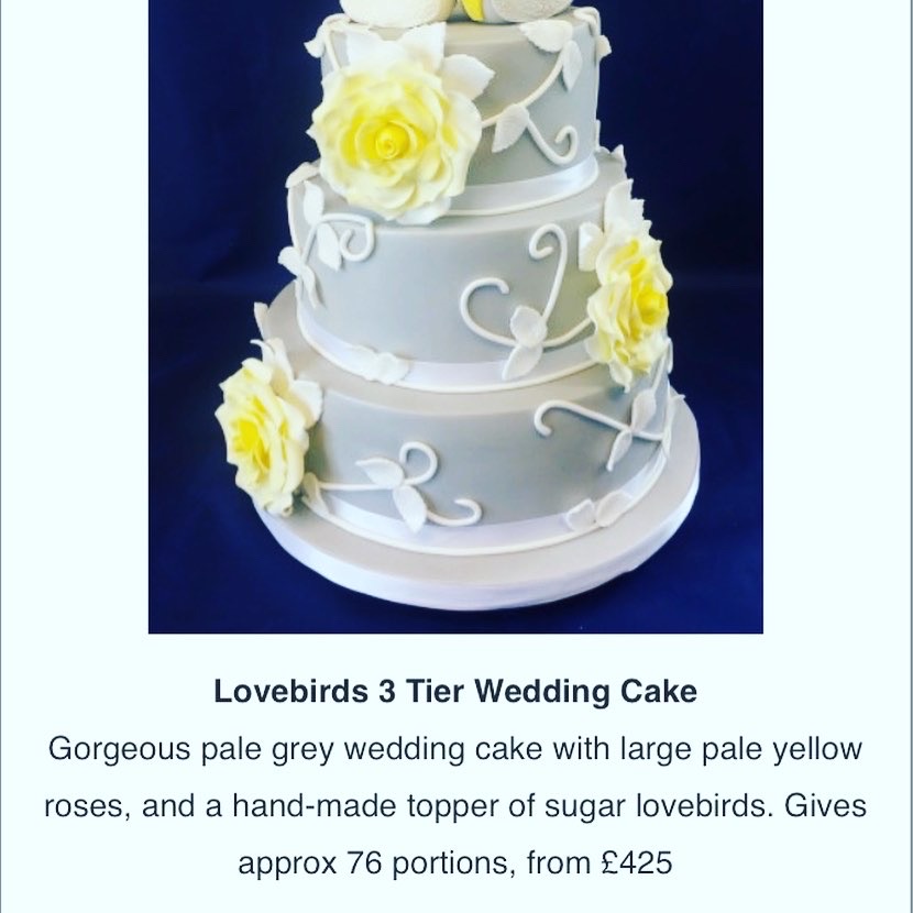 Lovebirds 3 Tier Wedding Cake